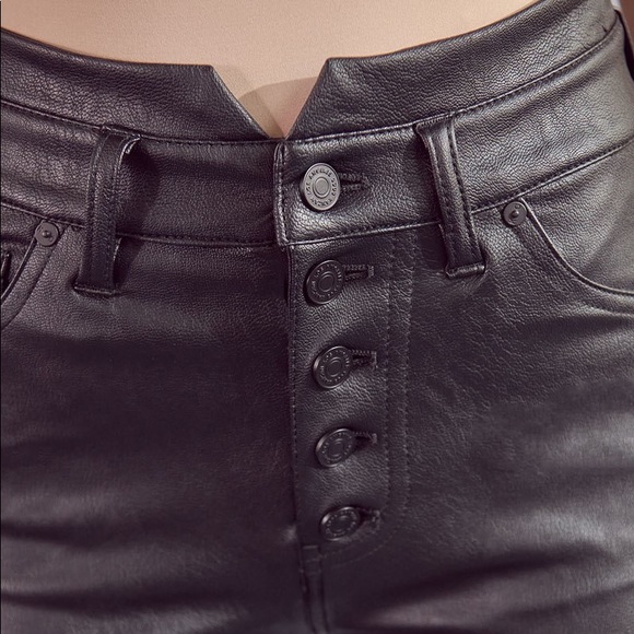 HIGH RISE PU ANKLE SKINNY - Picture 3 of 5